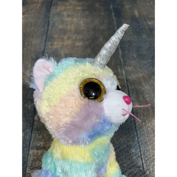 TY Beanie Boos Heather Unicorn Rainbow Cat Plush Stuffed Animal, Small 6” Plush! - Picture 3 of 9